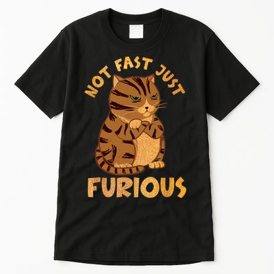 Not Fast Just Furious Funny Cute Grumpy Fat Cat Pet Lovers Tall T-Shirt