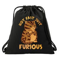 Not Fast Just Furious Funny Cute Grumpy Fat Cat Pet Lovers Drawstring Bag