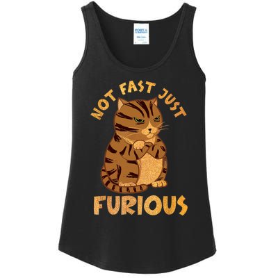 Not Fast Just Furious Funny Cute Grumpy Fat Cat Pet Lovers Ladies Essential Tank