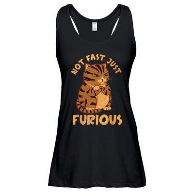 Not Fast Just Furious Funny Cute Grumpy Fat Cat Pet Lovers Ladies Essential Flowy Tank