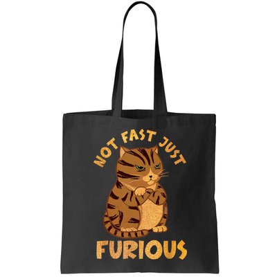 Not Fast Just Furious Funny Cute Grumpy Fat Cat Pet Lovers Bag