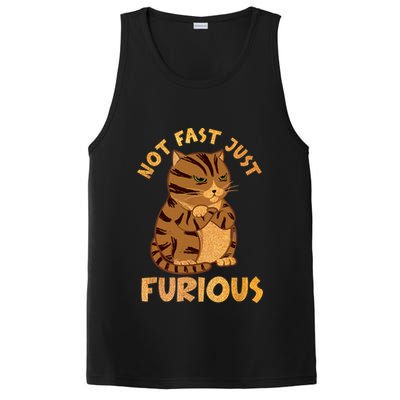 Not Fast Just Furious Funny Cute Grumpy Fat Cat Pet Lovers PosiCharge Competitor Tank