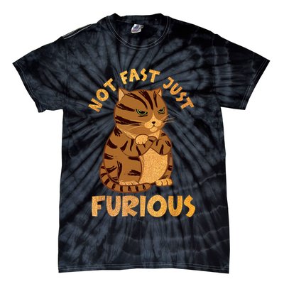 Not Fast Just Furious Funny Cute Grumpy Fat Cat Pet Lovers Tie-Dye T-Shirt
