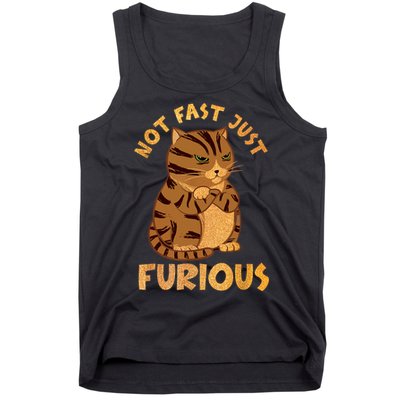 Not Fast Just Furious Funny Cute Grumpy Fat Cat Pet Lovers Tank Top