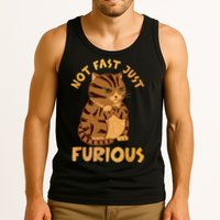 Not Fast Just Furious Funny Cute Grumpy Fat Cat Pet Lovers Tank Top