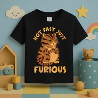Not Fast Just Furious Funny Cute Grumpy Fat Cat Pet Lovers Toddler T-Shirt