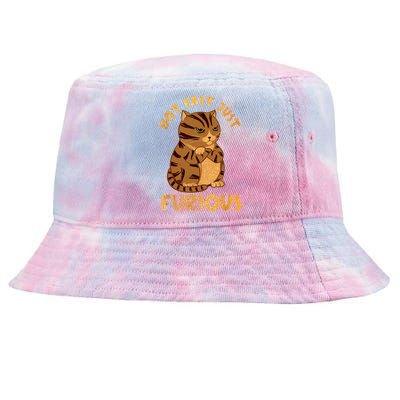 Not Fast Just Furious Funny Cute Grumpy Fat Cat Pet Lovers Tie-Dyed Bucket Hat