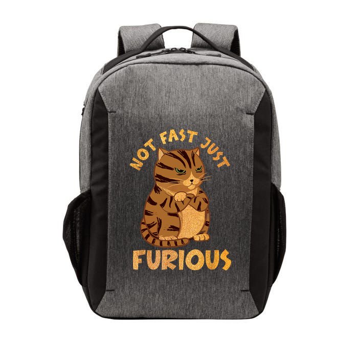 Not Fast Just Furious Funny Cute Grumpy Fat Cat Pet Lovers Vector Backpack