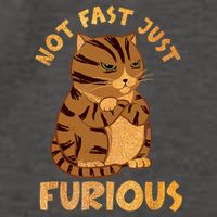 Not Fast Just Furious Funny Cute Grumpy Fat Cat Pet Lovers Vector Backpack