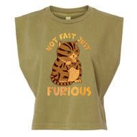 Not Fast Just Furious Funny Cute Grumpy Fat Cat Pet Lovers Garment-Dyed Women's Muscle Tee