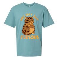 Not Fast Just Furious Funny Cute Grumpy Fat Cat Pet Lovers Sueded Cloud Jersey T-Shirt