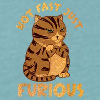 Not Fast Just Furious Funny Cute Grumpy Fat Cat Pet Lovers Sueded Cloud Jersey T-Shirt