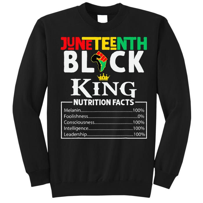 Nutritional Facts Juneteenth 1865 Black King Black Queen Tall Sweatshirt