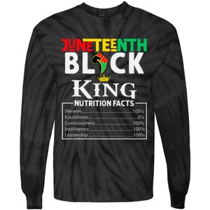 Nutritional Facts Juneteenth 1865 Black King Black Queen Tie-Dye Long Sleeve Shirt