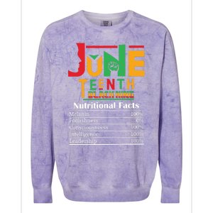 Nutritional Facts Juneteenth 1865 Black King Colorblast Crewneck Sweatshirt