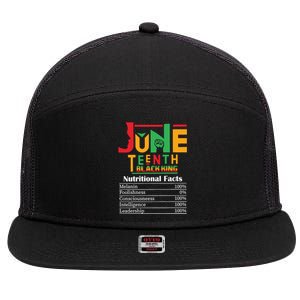 Nutritional Facts Juneteenth 1865 Black King 7 Panel Mesh Trucker Snapback Hat