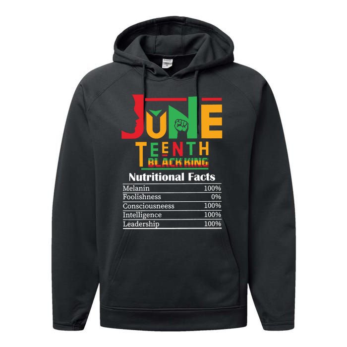 Nutritional Facts Juneteenth 1865 Black King Performance Fleece Hoodie