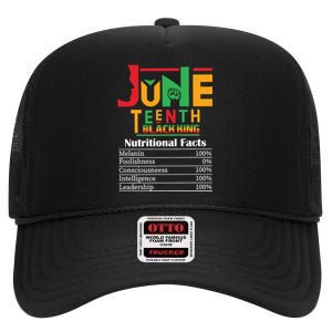 Nutritional Facts Juneteenth 1865 Black King High Crown Mesh Back Trucker Hat