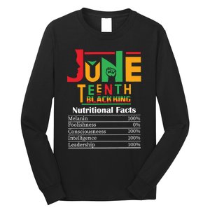 Nutritional Facts Juneteenth 1865 Black King Long Sleeve Shirt