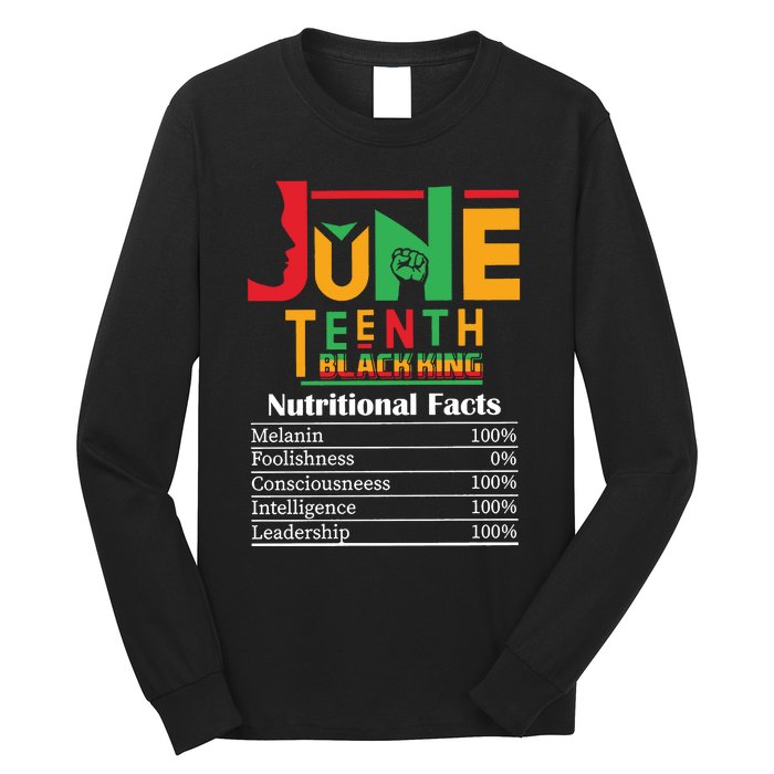 Nutritional Facts Juneteenth 1865 Black King Long Sleeve Shirt