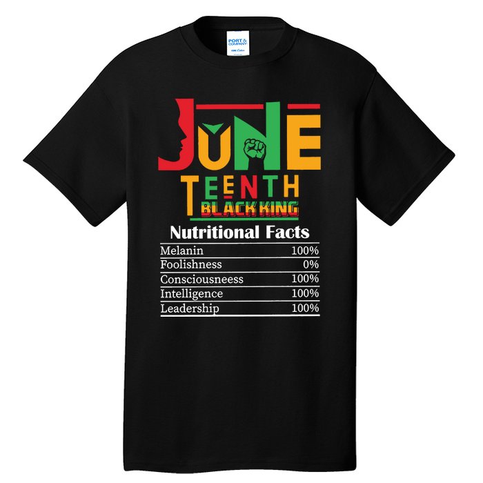 Nutritional Facts Juneteenth 1865 Black King Tall T-Shirt