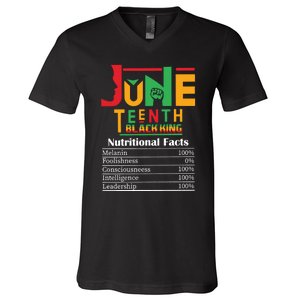 Nutritional Facts Juneteenth 1865 Black King V-Neck T-Shirt