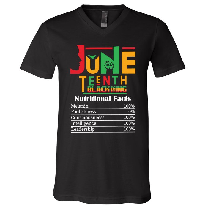 Nutritional Facts Juneteenth 1865 Black King V-Neck T-Shirt