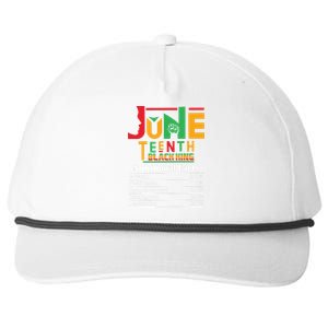 Nutritional Facts Juneteenth 1865 Black King Snapback Five-Panel Rope Hat