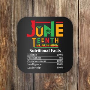 Nutritional Facts Juneteenth 1865 Black King Coaster