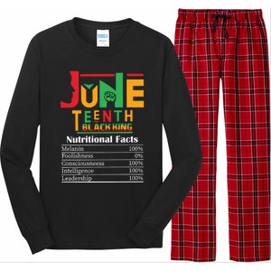 Nutritional Facts Juneteenth 1865 Black King Long Sleeve Pajama Set