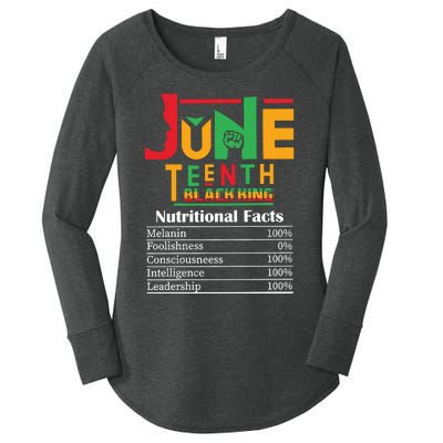 Nutritional Facts Juneteenth 1865 Black King Women's Perfect Tri Tunic Long Sleeve Shirt