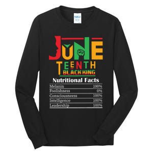 Nutritional Facts Juneteenth 1865 Black King Tall Long Sleeve T-Shirt