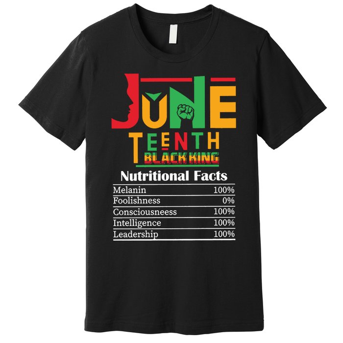 Nutritional Facts Juneteenth 1865 Black King Premium T-Shirt