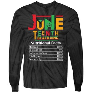 Nutritional Facts Juneteenth 1865 Black King Tie-Dye Long Sleeve Shirt