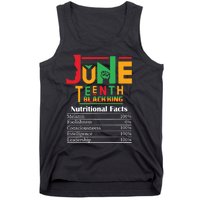 Nutritional Facts Juneteenth 1865 Black King Tank Top