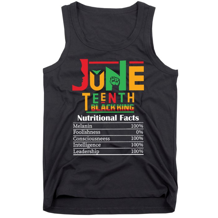 Nutritional Facts Juneteenth 1865 Black King Tank Top