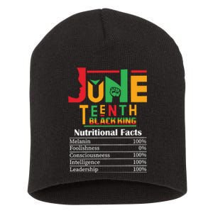 Nutritional Facts Juneteenth 1865 Black King Short Acrylic Beanie