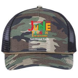 Nutritional Facts Juneteenth 1865 Black King Retro Rope Trucker Hat Cap