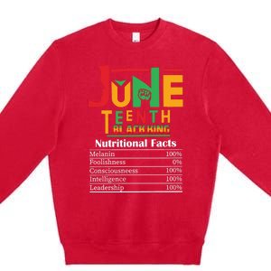 Nutritional Facts Juneteenth 1865 Black King Premium Crewneck Sweatshirt