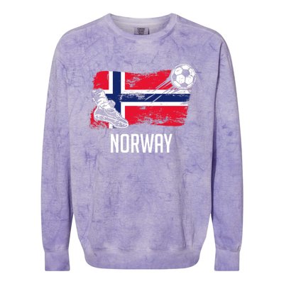 Norway Flag Jersey Norwegian Soccer Team Norwegian Premium Colorblast Crewneck Sweatshirt