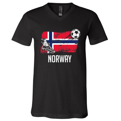 Norway Flag Jersey Norwegian Soccer Team Norwegian Premium V-Neck T-Shirt