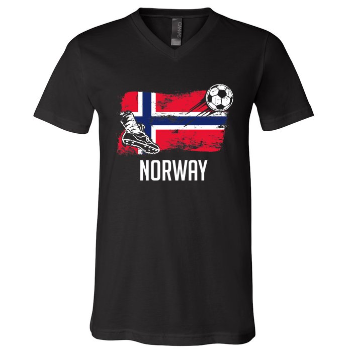 Norway Flag Jersey Norwegian Soccer Team Norwegian Premium V-Neck T-Shirt