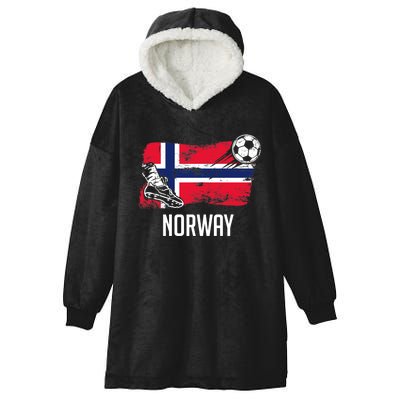 Norway Flag Jersey Norwegian Soccer Team Norwegian Premium Hooded Wearable Blanket