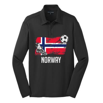 Norway Flag Jersey Norwegian Soccer Team Norwegian Premium Silk Touch Performance Long Sleeve Polo