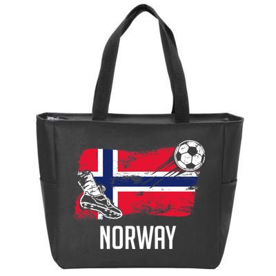 Norway Flag Jersey Norwegian Soccer Team Norwegian Premium Zip Tote Bag