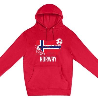 Norway Flag Jersey Norwegian Soccer Team Norwegian Premium Premium Pullover Hoodie