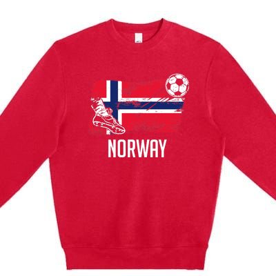 Norway Flag Jersey Norwegian Soccer Team Norwegian Premium Premium Crewneck Sweatshirt