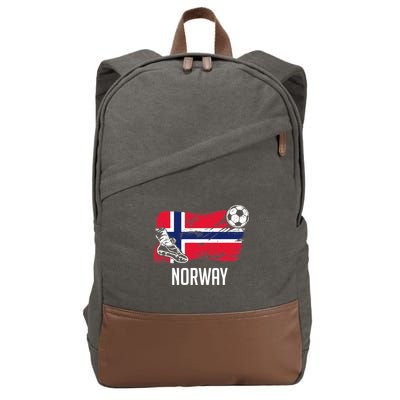 Norway Flag Jersey Norwegian Soccer Team Norwegian Premium Cotton Canvas Backpack