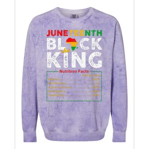 Nutritional Facts Juneteenth 1865 Black King Black Queen Colorblast Crewneck Sweatshirt