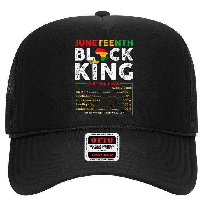 Nutritional Facts Juneteenth 1865 Black King Black Queen High Crown Mesh Back Trucker Hat